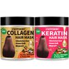 Collagen Hair Mask & Keratin Hair Mask for Damaged Hair,Keratin Hair Treatment,Repair Deep Conditioner for Dry Hair,Vitamin E Natural Hydrating Hair Mask with Argan Oil All Hair Type,Stocking Stuffers