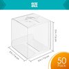 Gift Boxes, Clear Plastic Favor Box, 3x3x3 Inch, 50 Pack, Transparent, Small, Square, Storage Bins, Empty Boxed Containers, Wedding, Party, Birthday Present, Candy, Cookie, Cupcake, Jewelry