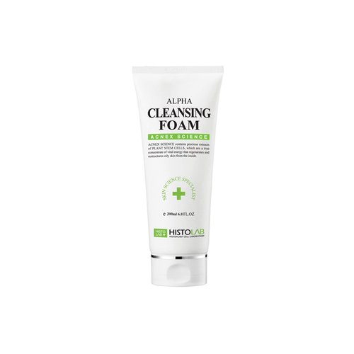 HISTOLAB Alpha Cleansing Foam w/Saponin (6.8 Fl. Oz) for Oily & Acne-Prone Skin | Facial Cleanser | Helps Soothe Skin Irritation | Gently Removes Excess Sebum