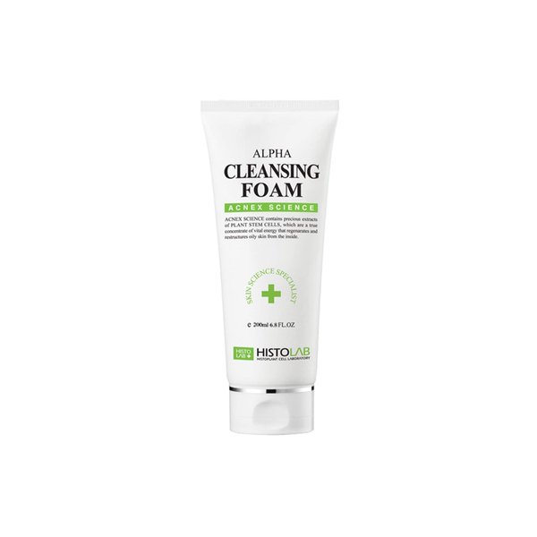 HISTOLAB Alpha Cleansing Foam w/Saponin (6.8 Fl. Oz) for Oily & Acne-Prone Skin | Facial Cleanser | Helps Soothe Skin Irritation | Gently Removes Excess Sebum