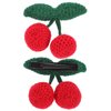 Beaupretty 2 Pcs Cherry Barrettes Hair Pin Hair Clip Hair Barrettes Crochet Hook Cute Hair Accessories Cherry Hair Accessories Child Yarn Brooch Girl Red