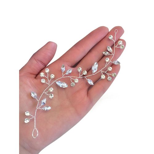 Kercisbeauty Bridal Crystal Rhinestones Silver Headband Wedding Hair Vine Bridal Hair Piece Headpiece Prom Hair Accessory