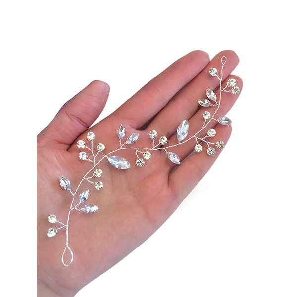 Kercisbeauty Bridal Crystal Rhinestones Silver Headband Wedding Hair Vine Bridal Hair Piece Headpiece Prom Hair Accessory