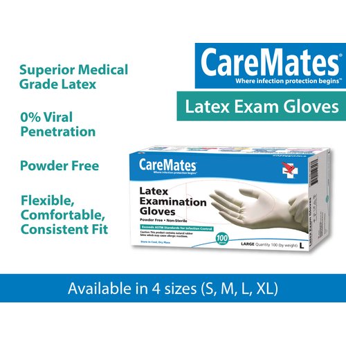 CareMates Nitrile Medical Exam Gloves, Latex Free Rubber, Powder Free, Extra Strong, 4 Mil Thick, Certified for Home Infusion, First Aid, Food Safe, Cleaning Gloves, Small, 50-Count