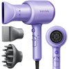 Wavytalk Ionic Blow Dryer with Diffuser - Professional 1875W Hair Dryer for Women, Constant Temperature, Comb for Fasting Drying, Light and Quiet, Purple