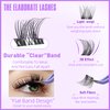 Clear Band Natural Lash Clusters Kit Wispy Eyelash Clusters 10-16mm Lash Extension Kit CC Curl Invisible Band Eyelashes Extensions with Bond and Seal Lash Glue and Tweezers DIY at Home by Geeneiya