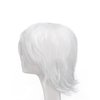 Gairyan Short White Wig Cosplay Wig Unisex Anime Costume Straight Fluffy Wig Synthetic Spiky Layered Short Hair With Bangs Heat Resistent Holiday Theme Party Fancy Dress Halloween Wig + Free Wig Cap