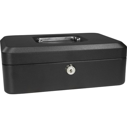 BARSKA 8-Inch Cash Box with Key Lock, Black