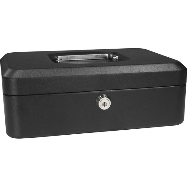 BARSKA 8-Inch Cash Box with Key Lock, Black