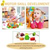 Intsinzi 46 PCS Montessori Wooden Lacing Beads Toys for Toddlers,Educational Stringing Animals Fruits Farm Threading Beads Preschool Learning Toys for Kids 3 4 5 6 Year Old Boys Girls…