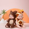 Vueos 6 Pcs 4 Inch Mini Reborn Baby Dolls Toy Set Realistic Baby Doll with Cute Animal Clothes Gifts for Girls Boys Birthday Christmas