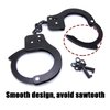 AUYYOSK Toy Metal Handcuffs with Key,Safety Party Supplies Accessory Pretend Play Hand Cuffs for Kids Children (Black)