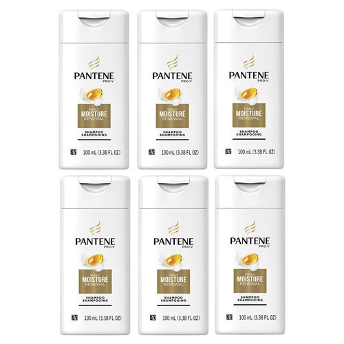 Pantene Pro-V Daily Moisture Renewal Hydrating Shampoo, 3.38 Fl Oz Travel Size (Pack of 6)