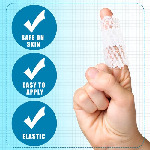 2 Rolls Tubular Bandage Elastic Net Wound Dressing Stretch Dressing Retainer Tubular Elastic Gauze Bandage for Wound Arm, Without The Use of Adhesive Tape (Size 1/0.59 Inch x 16.4 Yard Stretched)