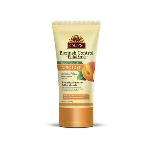 Apricot Facial Scrub for Blemish Control Removes Dirt and Oil leaves Skin Freshly Cleansed,Moisturized&Energized Helps Clear Blemishes,Minimize Pores,Leaves Skin Smooth Alcohol,Sulfate,Paraben Free Made in USA 6oz