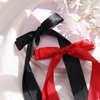 VOBOBE 4PCS Hair Bows for Women Girls, Black Red Satin Tassel Hair Ribbon Bowknot Hair Clips Barrettes for Girl with Small Long Tail Hair Accessories (Black+Red)