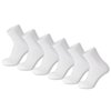 6 Pack of Mens Diabetic Quarter Length Athletic Sport Ankle Socks King Size (White, 13-16)