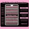 Perfect Key 200 Clusters Natural Look Eyelash Extensions Wispy Lash Clusters D Curl Cluster Lash Extensions 10-18mm (40D50D-200 Black)