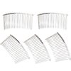 5 Pieces Hair Combs for Women Accessories Metal Bridal Hair Comb 20 Teeth Wedding Veil Comb Decorative for Women Fine Hair(White K)