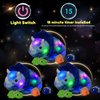 Hopearl LED Plush Dinosaur Lighting Up Stuffed Mommy Triceratops with 3 Babies in her Tummy Floppy Stuffed Animal Playset Night Lights Glow in The Dark Gifts for Kids Toddler Boys, Blue, 15“