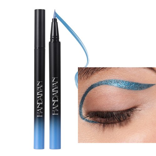 ONarisae liquid eyeliner waterproof metallic satin finish ink eyeliner pen long lasting high pigmented Sky Blue