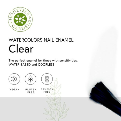 Honeybee Gardens Water-Based Nail Enamel: Eco-Friendly, Odorless & Vibrant | Clear, 0.5 fl oz