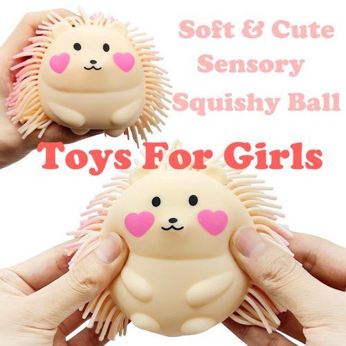 Hedgehog Stress Balls for Adults Squishy Toys (1PCS) Autism Sensory Toys Stress Ball, Fidget Toys for Kids Dough Ball, Party Favors Animal Toys Sensory Balls, Sensory Toys for Autistic Children (Pink)