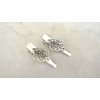 2 small silver rose flower metal alligator hair clip for fine thin hair