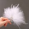Latious Feather Bride Wedding Hair Comb White 1920s Flapper Hair Pieces Fascinator Hair Accessories for Women and Girls