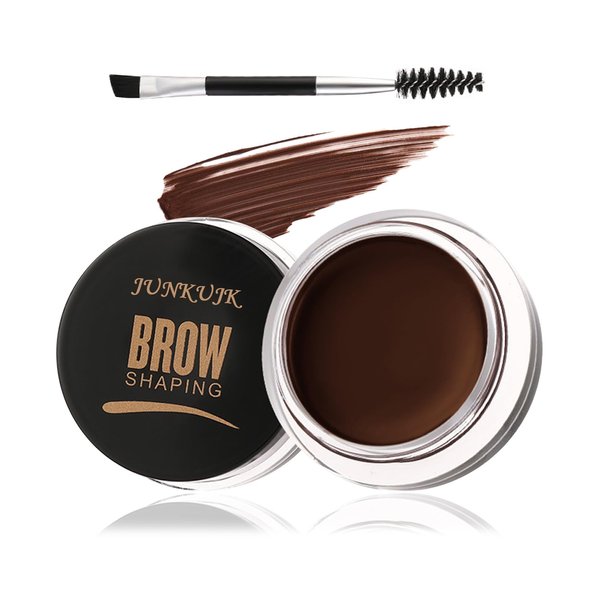 Brow Pomade,Waterproof Long Lasting Eyebrow Gel Pomade,Eyebrow Styling Gel Tinting Makeup Kit with Eyebrow Pomade & Dual-ended Eyebrow Brush,Fill & Shapes Brows（Dark Brown）