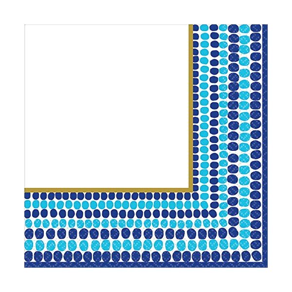 Amscan 701756 Indigo Dots Beverage Napkins, Multi