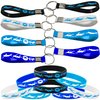 PIBIPAID 24PCS Swimming Rubber Bracelets Keychains Party Favors-Sport Themed Silicone Bracelets Party Supplies Swimming Action Themed Birthday Baby Shower Party Decorations