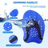HacoFlash Swim Paddles for Lap Swimming, HacoFlash Swim Training Hand Paddles with Adjustable Straps, Swimming Equipment for Women Men Children (1 Pair, Blue)