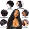 Brazilian Human Hair Water Wave (14 16 18 20 Inch) 4 Bundles 100% Unprocessed Human Hair Bundles Wet And Wavy Human Hair Weave Bundles Hair Extension for Black Women Natural Color