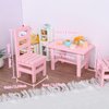 SM SunniMix 1/6 Doll Furniture, Wooden Square Chairs 3pcs/Set, Dollhouse Dining Room Living Room Decor, 12inch Doll Furnishings Model Toy, Pink