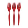 Fun Express - Real Red Plastic Forks (50pc) - Party Supplies - Solid Tableware - Cutlery - 50 Pieces