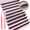 DIY Lash Extension Kit 200pcs 8-16mm 60D DIY Lash Clusters with Lash Bond and Seal & Lash Tweezers Individual Lashes D Curl Eyelash Extension Kit for Self Application at Home (60D KIT)