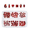 90Pcs Red Nail Rhinestones Siam Red 6 Shapes Cute Nail Gems Flatback Ruby Red Heart Rhinestones K9 Glass Stones Nail Art Diamonds Crystals jewels Nail Charms for Arylic Nails Face Makeup DIY Crafts
