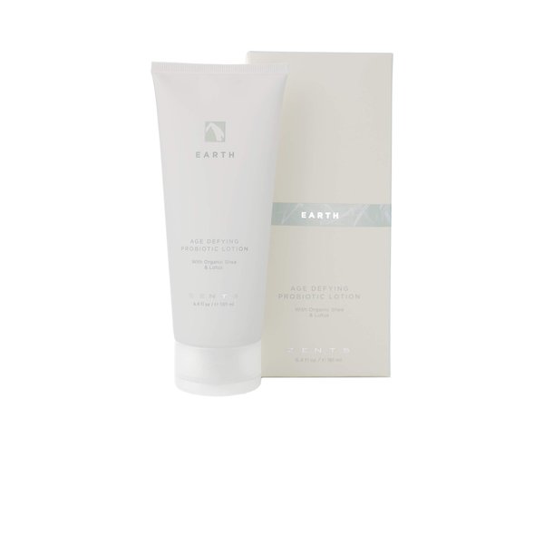 Zents Age Defying Probiotic Lotion (Earth Fragrance) Anti-Aging Body and Hand Cream with Organic Shea Butter & Hyaluronic Acid, 6.4 fl oz