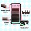 VAVALASH Brown W-shaped Eyelash Extension Brown 3D Premade Fans 0.07 C Curl Volume Lash Extensions Easy Fanning Lashes Matte Brown YY Lashes W Lashes(Brown-W-3D-0.07-C-8-15mm）
