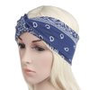 DINPREY Assorted Paisley Print Wide Bandana Knot Headbands Criss Cross Head Wrap Hair Band (4 Colors Pack B)