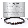 Temoto Easter Basket Stuffers to My Son Bracelet from Mom - Easter Gifts for Teens Birthday Gifts for Men with Engraved Wallet Card Morse Code Bracelets,Son Bracelet Gifts for Him