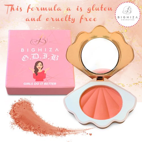 Bighiza Girls Do It Better Powder Blush - Coral Fantasy, Matte, Vegan and Cruelty Free, 10g