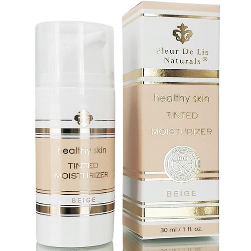All Natural Tinted Moisturizer - Unscented Liquid Foundation, Fragrance-Free Organic Makeup, Lightweight, Color Correcting, Pore Minimizing, Sensitive Skin, Vegan, Made in the USA - 1 oz Beige