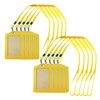 yueton 10pcs Vertical Style Leather Business ID Badge Card Holder, Name Card Business Card Holder Tag with Long Neck Strap Band Lanyard (Yellow)
