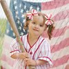 2PC Baseball Hair Bow Clips with 6PC Baseball Hair Ties for Women Girls Cheer Dress up Hair Accessories
