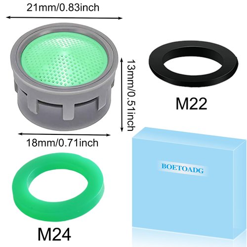 BOETOADG Faucet Aerator, 1.5 GPM Flow Restrictor Plug-In Faucet Aerator Replacement Parts for Bathroom or Kitchen (Green 20 Pieces)