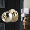 Ivoku Polished Brass Spherical Door Lock with Key, Adjustable Latch Length, Rustproof, Suitable for Doors 1.18" to 1.97" Thick, Fits Both Right and Left Handed Doors