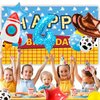 Toy Themed Number 4 Balloons, Happy Birthday Balloon, Colorful Balloons with Rocket Balloon and Cowboy Hat Balloon, Rainbow Balloons for Kids Birthday Party (4)