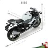 Risopen 1/12 Kawasak Ninja Motorcycle Model Toy Mini Alloy Metal Diecast Motorcycle Model White Motorcycle Model Toy Sport Motorcycle Racing Model Collection Gift for Men Kid Boy (ZX-6R)